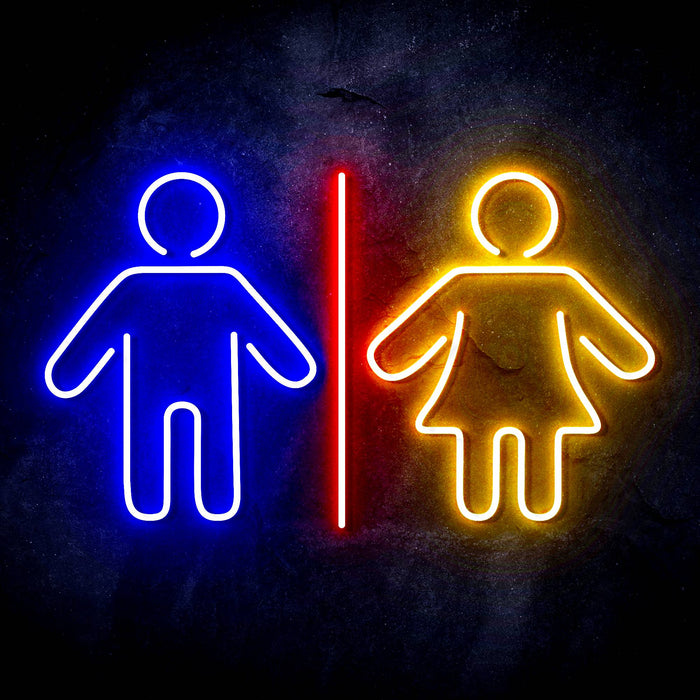 Men Women Bathroom Restroom Ultra-Bright LED Sign with Remote (Neon-Style, LED Technology) - Way Up Gifts