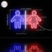 Men Women Bathroom Restroom Ultra-Bright LED Sign with Remote (Neon-Style, LED Technology) - Way Up Gifts