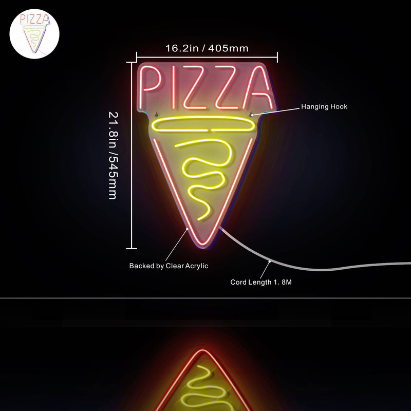 Pizza Slice Ultra-Bright LED Sign with Remote (Neon-Style, LED Technology) - LED Gift Works
