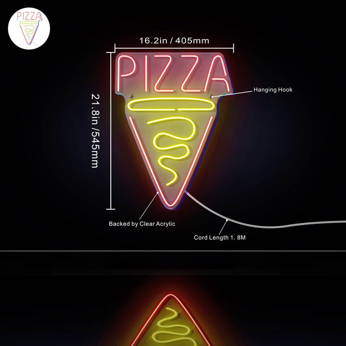 Pizza Slice Ultra-Bright LED Sign with Remote (Neon-Style, LED Technology) - Way Up Gifts
