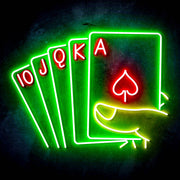 Royal Flush Poker Game Room Ultra-Bright LED Sign with Remote (Neon-Style, LED Technology) - LED Gift Works