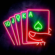 Royal Flush Poker Game Room Ultra-Bright LED Sign with Remote (Neon-Style, LED Technology) - LED Gift Works