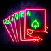 Royal Flush Poker Game Room Ultra-Bright LED Sign with Remote (Neon-Style, LED Technology) - Way Up Gifts