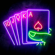 Royal Flush Poker Game Room Ultra-Bright LED Sign with Remote (Neon-Style, LED Technology) - LED Gift Works
