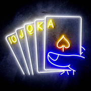 Royal Flush Poker Game Room Ultra-Bright LED Sign with Remote (Neon-Style, LED Technology) - LED Gift Works