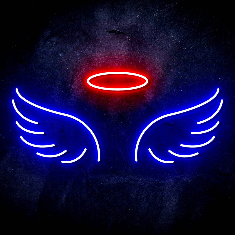 Angel Wings and Halo Ultra-Bright LED Sign with Remote (Neon-Style, LED Technology) - LED Gift Works