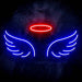 Angel Wings and Halo Ultra-Bright LED Sign with Remote (Neon-Style, LED Technology) - Way Up Gifts