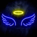 Angel Wings and Halo Ultra-Bright LED Sign with Remote (Neon-Style, LED Technology) - Way Up Gifts