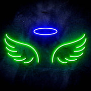Angel Wings and Halo Ultra-Bright LED Sign with Remote (Neon-Style, LED Technology) - LED Gift Works