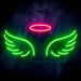 Angel Wings and Halo Ultra-Bright LED Sign with Remote (Neon-Style, LED Technology) - Way Up Gifts