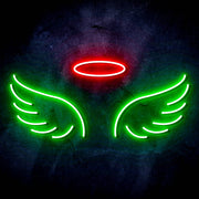 Angel Wings and Halo Ultra-Bright LED Sign with Remote (Neon-Style, LED Technology) - LED Gift Works