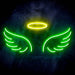 Angel Wings and Halo Ultra-Bright LED Sign with Remote (Neon-Style, LED Technology) - Way Up Gifts