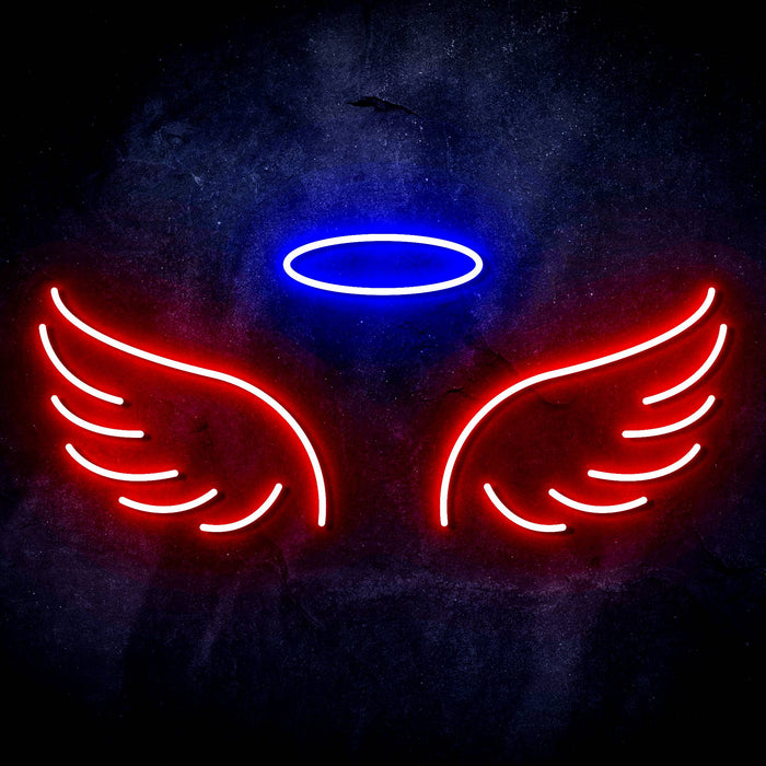 Angel Wings and Halo Ultra-Bright LED Sign with Remote (Neon-Style, LED Technology) - Way Up Gifts