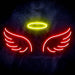 Angel Wings and Halo Ultra-Bright LED Sign with Remote (Neon-Style, LED Technology) - Way Up Gifts