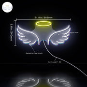 Angel Wings and Halo Ultra-Bright LED Sign with Remote (Neon-Style, LED Technology) - LED Gift Works