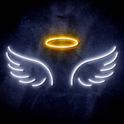 Angel Wings and Halo Ultra-Bright LED Sign with Remote (Neon-Style, LED Technology) - LED Gift Works