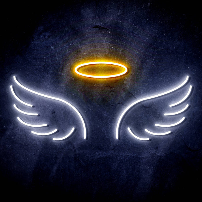 Angel Wings and Halo Ultra-Bright LED Sign with Remote (Neon-Style, LED Technology) - Way Up Gifts