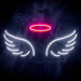Angel Wings and Halo Ultra-Bright LED Sign with Remote (Neon-Style, LED Technology) - Way Up Gifts