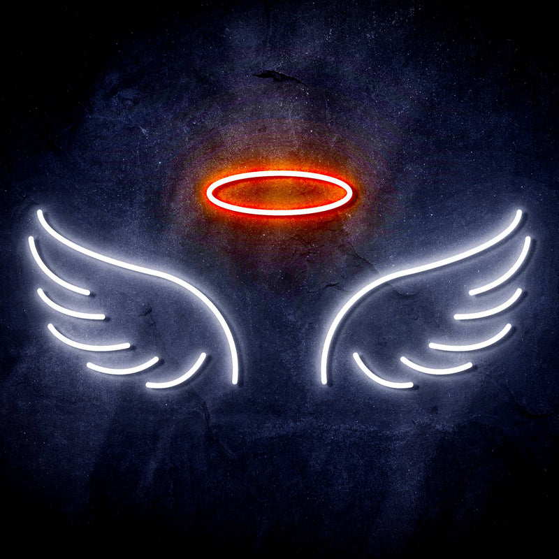 Angel Wings and Halo Ultra-Bright LED Sign with Remote (Neon-Style, LED Technology) - LED Gift Works