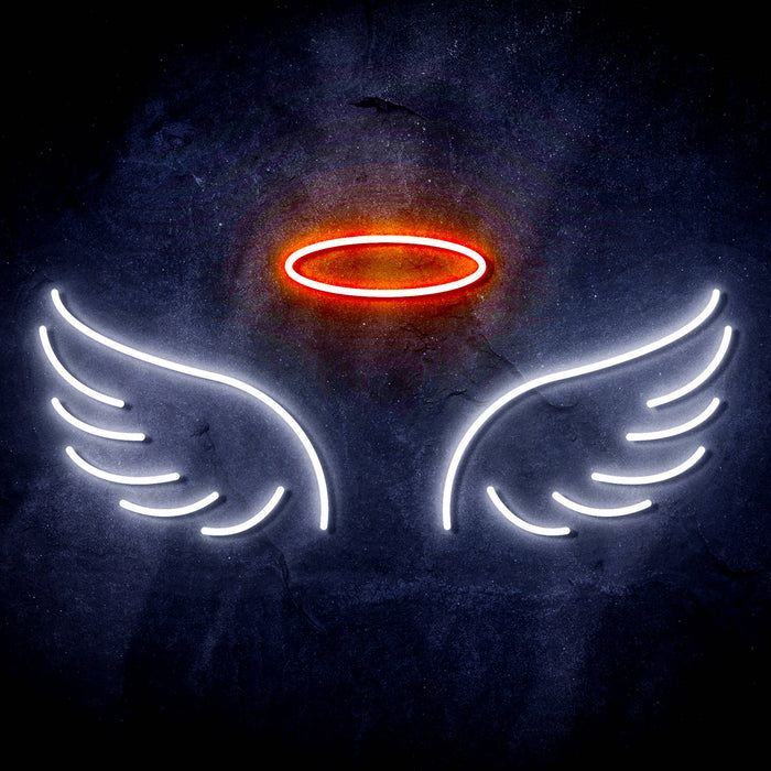 Angel Wings and Halo Ultra-Bright LED Sign with Remote (Neon-Style, LED Technology) - Way Up Gifts