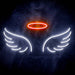 Angel Wings and Halo Ultra-Bright LED Sign with Remote (Neon-Style, LED Technology) - Way Up Gifts