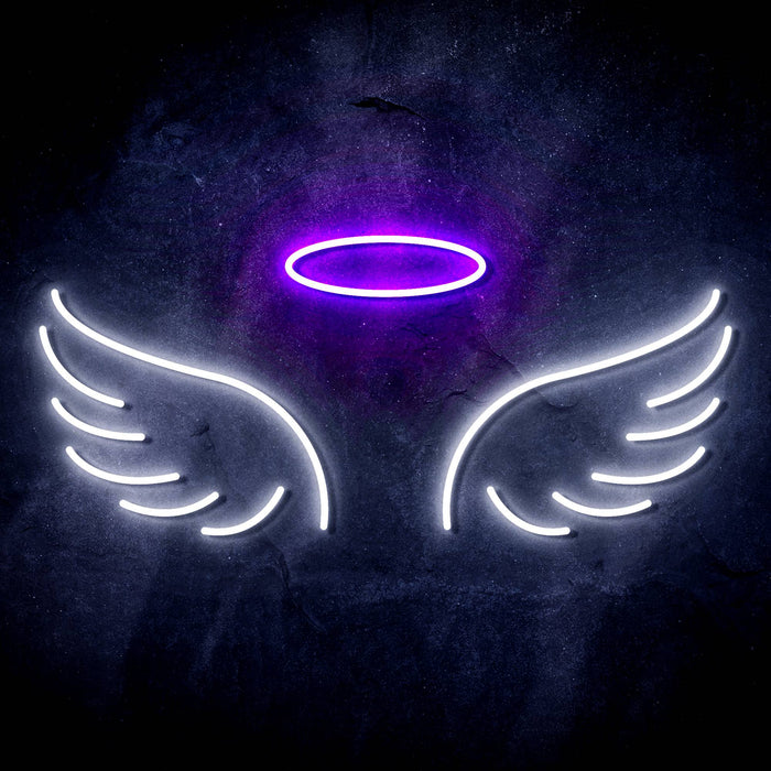 Angel Wings and Halo Ultra-Bright LED Sign with Remote (Neon-Style, LED Technology) - Way Up Gifts