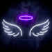Angel Wings and Halo Ultra-Bright LED Sign with Remote (Neon-Style, LED Technology) - Way Up Gifts