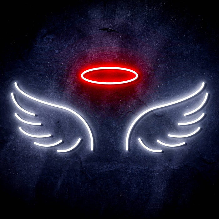 Angel Wings and Halo Ultra-Bright LED Sign with Remote (Neon-Style, LED Technology) - Way Up Gifts