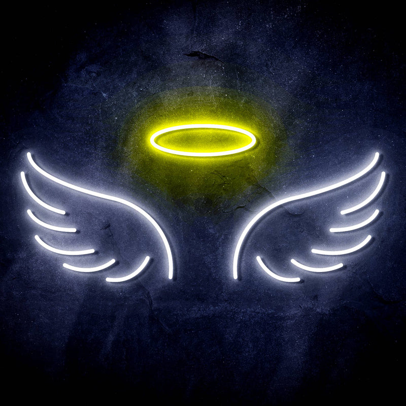 Angel Wings and Halo Ultra-Bright LED Sign with Remote (Neon-Style, LED Technology) - LED Gift Works