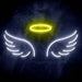 Angel Wings and Halo Ultra-Bright LED Sign with Remote (Neon-Style, LED Technology) - Way Up Gifts