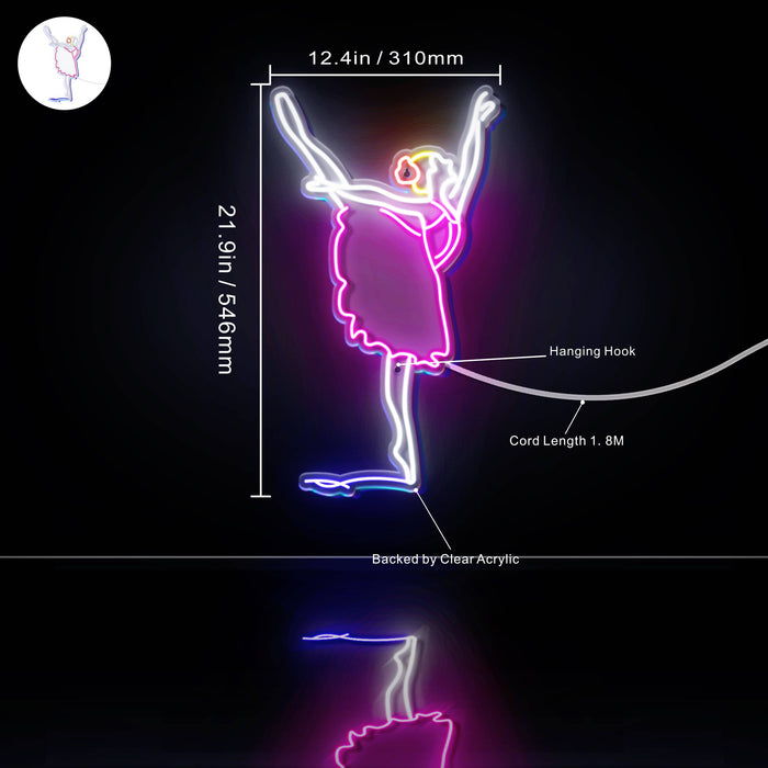 Ballerina Dancer Ultra-Bright LED Sign with Remote (Neon-Style, LED Technology) - Way Up Gifts
