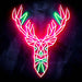 Origami Deer Head Cabin Hunting Ultra-Bright LED Sign with Remote (Neon-Style, LED Technology) - Way Up Gifts