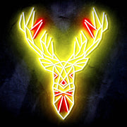 Origami Deer Head Cabin Hunting Ultra-Bright LED Sign with Remote (Neon-Style, LED Technology) - LED Gift Works