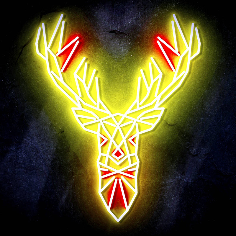 Origami Deer Head Cabin Hunting Ultra-Bright LED Sign with Remote (Neon-Style, LED Technology) - LED Gift Works
