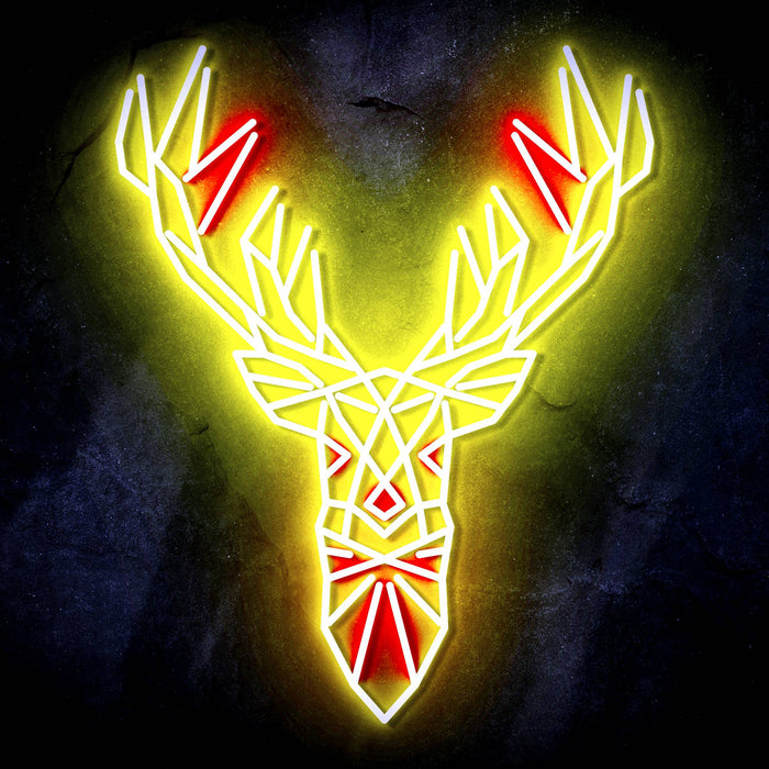 Origami Deer Head Cabin Hunting Ultra-Bright LED Sign with Remote (Neon-Style, LED Technology) - Way Up Gifts