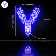 Origami Deer Head Cabin Hunting Ultra-Bright LED Sign with Remote (Neon-Style, LED Technology) - LED Gift Works