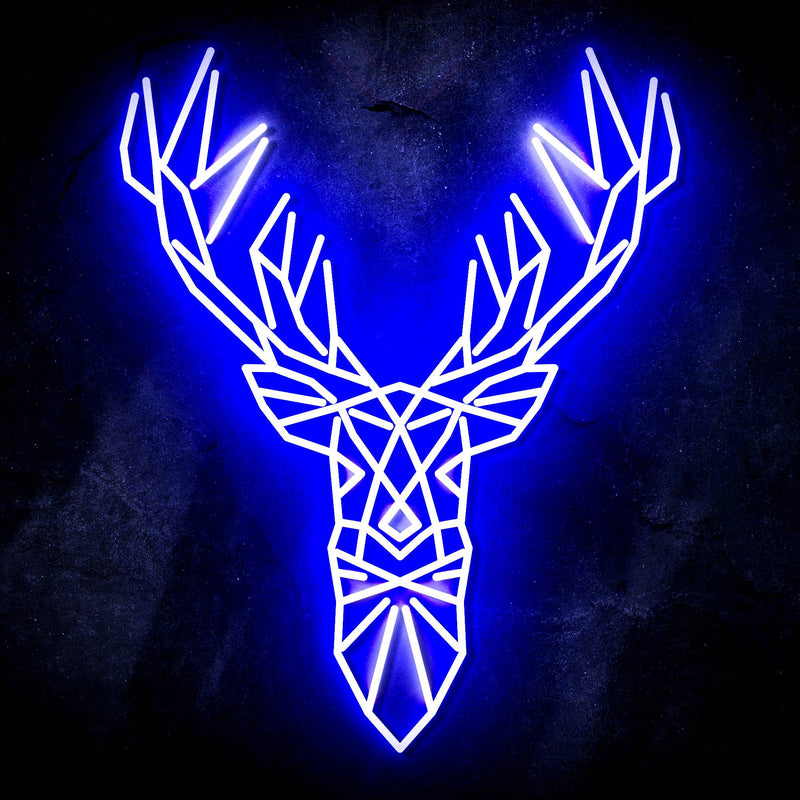 Origami Deer Head Cabin Hunting Ultra-Bright LED Sign with Remote (Neon-Style, LED Technology) - LED Gift Works