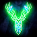 Origami Deer Head Cabin Hunting Ultra-Bright LED Sign with Remote (Neon-Style, LED Technology) - Way Up Gifts