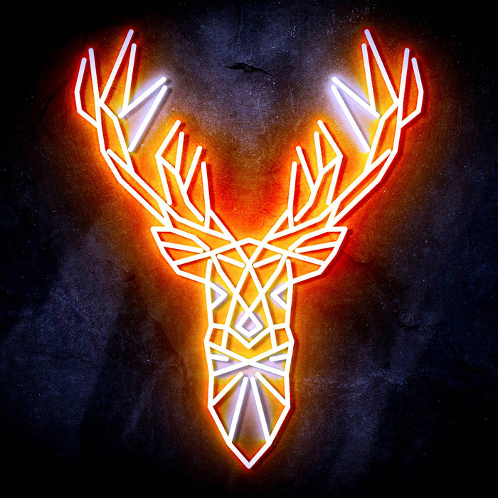 Origami Deer Head Cabin Hunting Ultra-Bright LED Sign with Remote (Neon-Style, LED Technology) - Way Up Gifts
