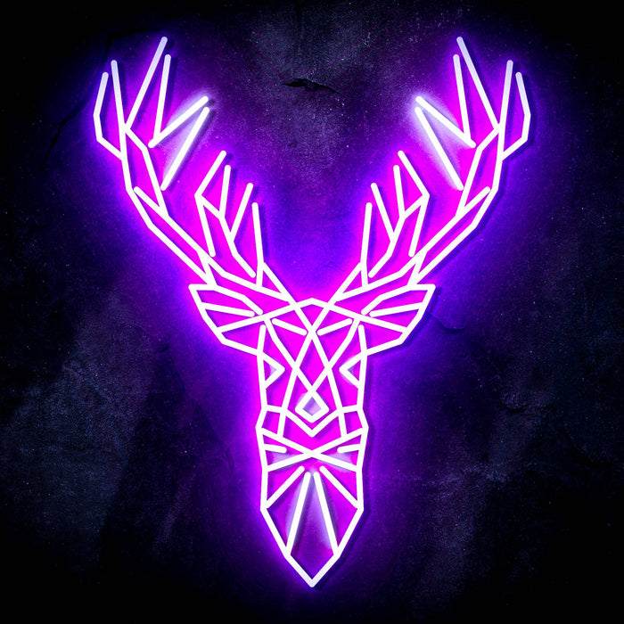 Origami Deer Head Cabin Hunting Ultra-Bright LED Sign with Remote (Neon-Style, LED Technology) - Way Up Gifts
