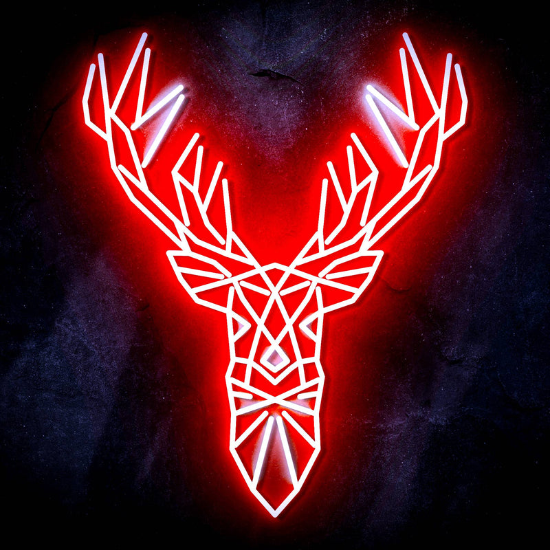 Origami Deer Head Cabin Hunting Ultra-Bright LED Sign with Remote (Neon-Style, LED Technology) - LED Gift Works