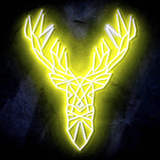 Origami Deer Head Cabin Hunting Ultra-Bright LED Sign with Remote (Neon-Style, LED Technology) - LED Gift Works