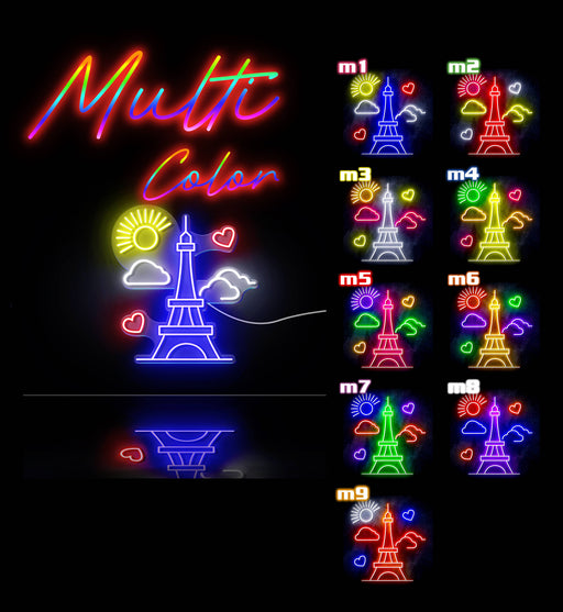 Paris France The Eiffel Tower Ultra-Bright LED Sign with Remote (Neon-Style, LED Technology) - LED Gift Works