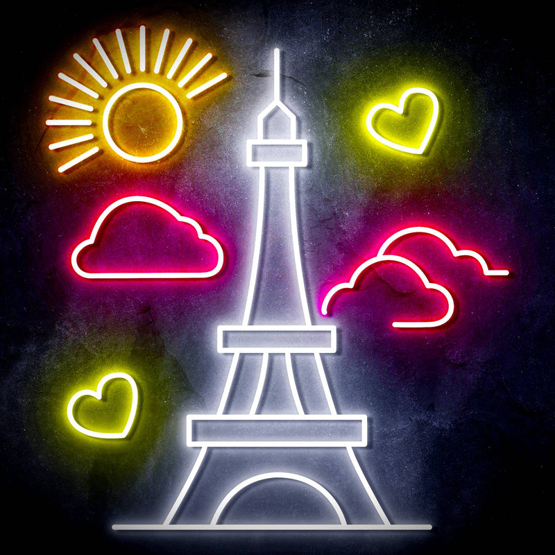 Paris France The Eiffel Tower Ultra-Bright LED Sign with Remote (Neon-Style, LED Technology) - LED Gift Works
