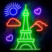 Paris France The Eiffel Tower Ultra-Bright LED Sign with Remote (Neon-Style, LED Technology) - Way Up Gifts