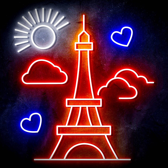 Paris France The Eiffel Tower Ultra-Bright LED Sign with Remote (Neon-Style, LED Technology) - Way Up Gifts