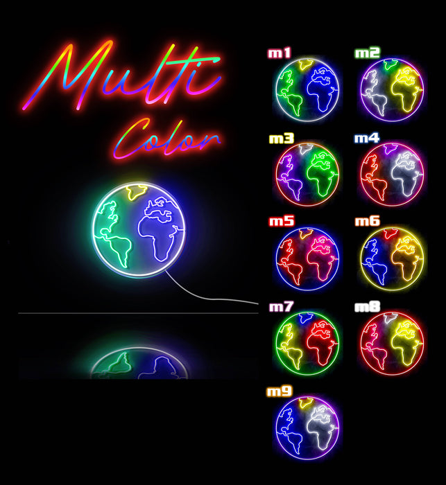 Earth Globe Ultra-Bright LED Sign with Remote (Neon-Style, LED Technology) - Way Up Gifts