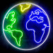 Earth Globe Ultra-Bright LED Sign with Remote (Neon-Style, LED Technology) - Way Up Gifts