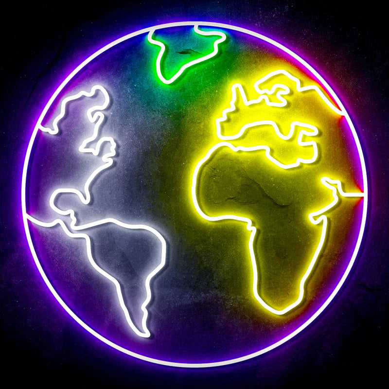 Earth Globe Ultra-Bright LED Sign with Remote (Neon-Style, LED Technology) - LED Gift Works