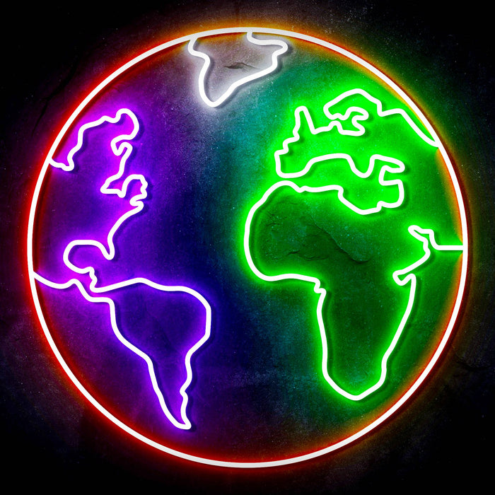Earth Globe Ultra-Bright LED Sign with Remote (Neon-Style, LED Technology) - Way Up Gifts